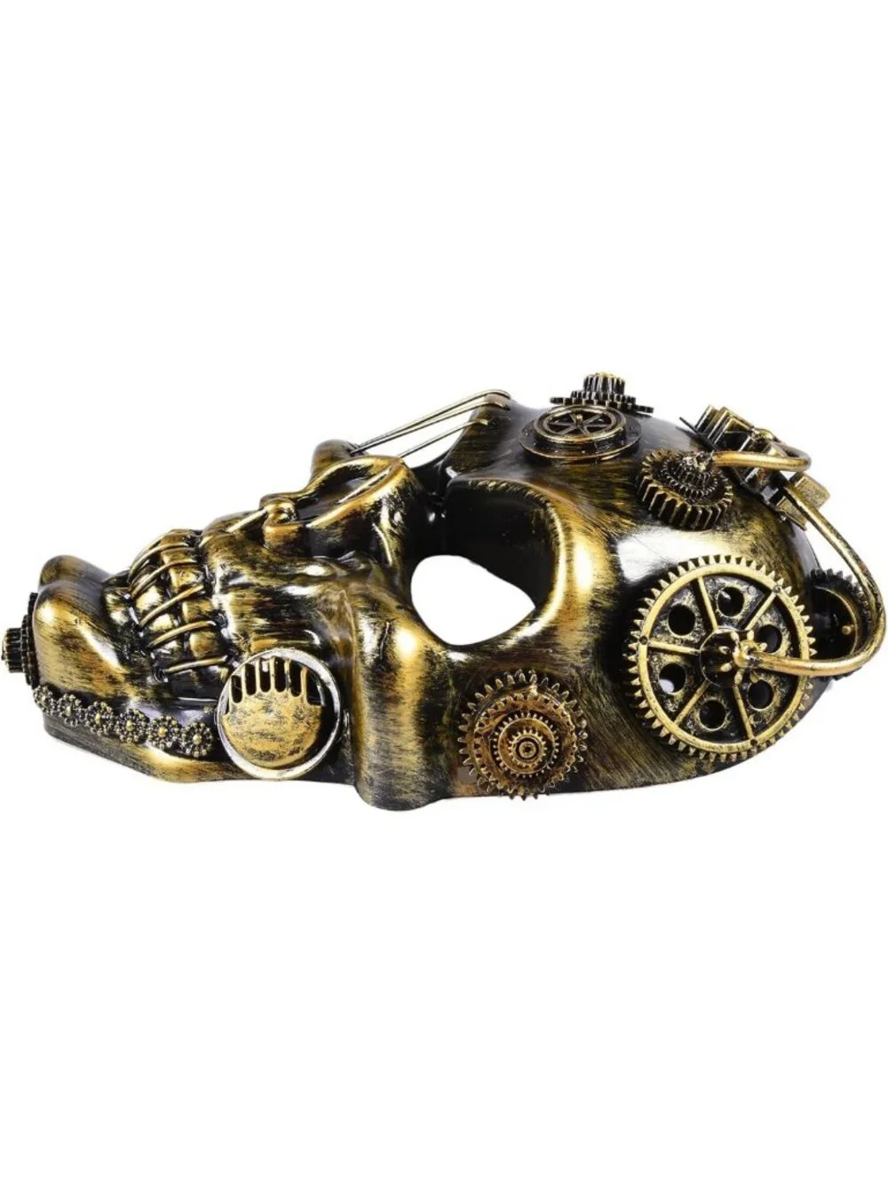 Vintage Steampunk Skull Mask | Metallic Cyborg Masquerade Costume Prop for